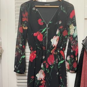Floral Black Romper Express